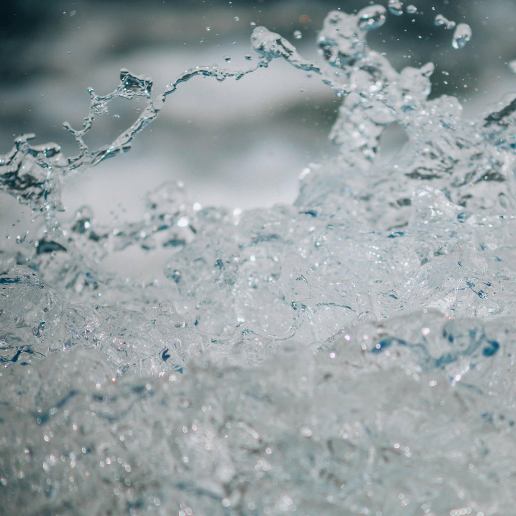 An image of water splashing. It is important to stay hydrated and practise good sleep hygiene when preparing for cancer treatment